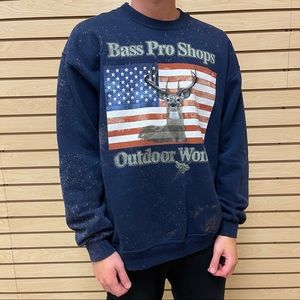 Vintage Bass Pro Shops Bleached Crewneck Sweatshirt